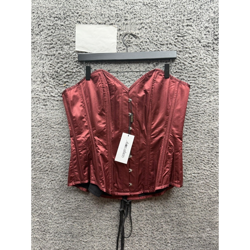 NWT Corset Story Long Burgundy Underbust Waist Taming Corset Womens Size 36"